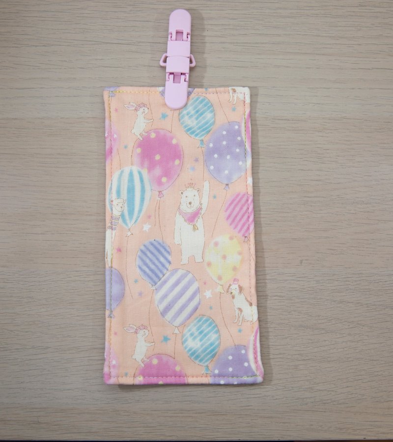 气球派对 手作手帕/幼儿园手帕夹/儿童手帕/口水巾 - 围嘴/口水巾 - 棉．麻 粉红色