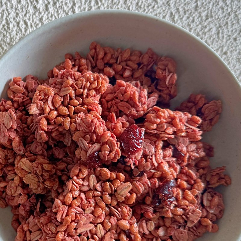 谷卡卡蛋白【综合莓果】燕麦脆片 - 谷物麦片 - 新鲜食材 粉红色
