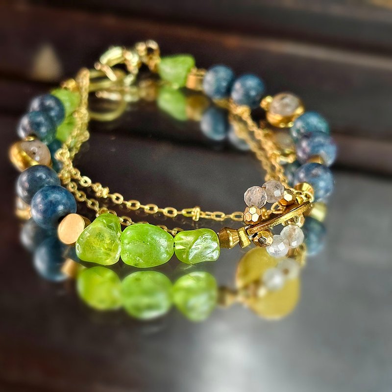 九月诞生疗愈宝石 | 蓝宝石 | 橄榄石 | 拉长石 | 星辉骨干 | - 手链/手环 - 宝石 