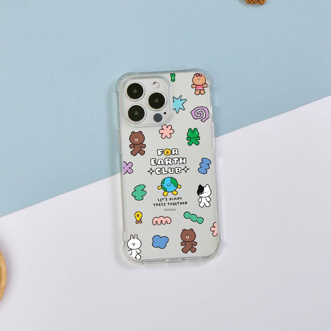 LINE FRIENDS Earth-地球俱乐部乱花款全气囊防摔iPhone手机壳 - 手机壳/手机套 - 硅胶 多色