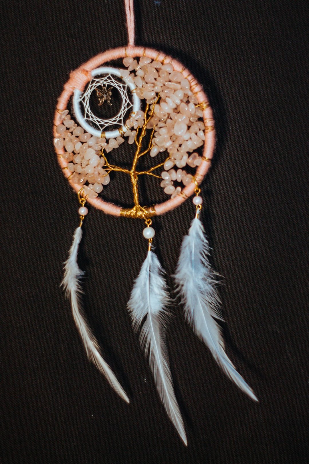 纯手工捕梦网 Handmade Dreamcatcher－【生命树(粉水晶)】 - 摆饰 - 其他材质 粉红色