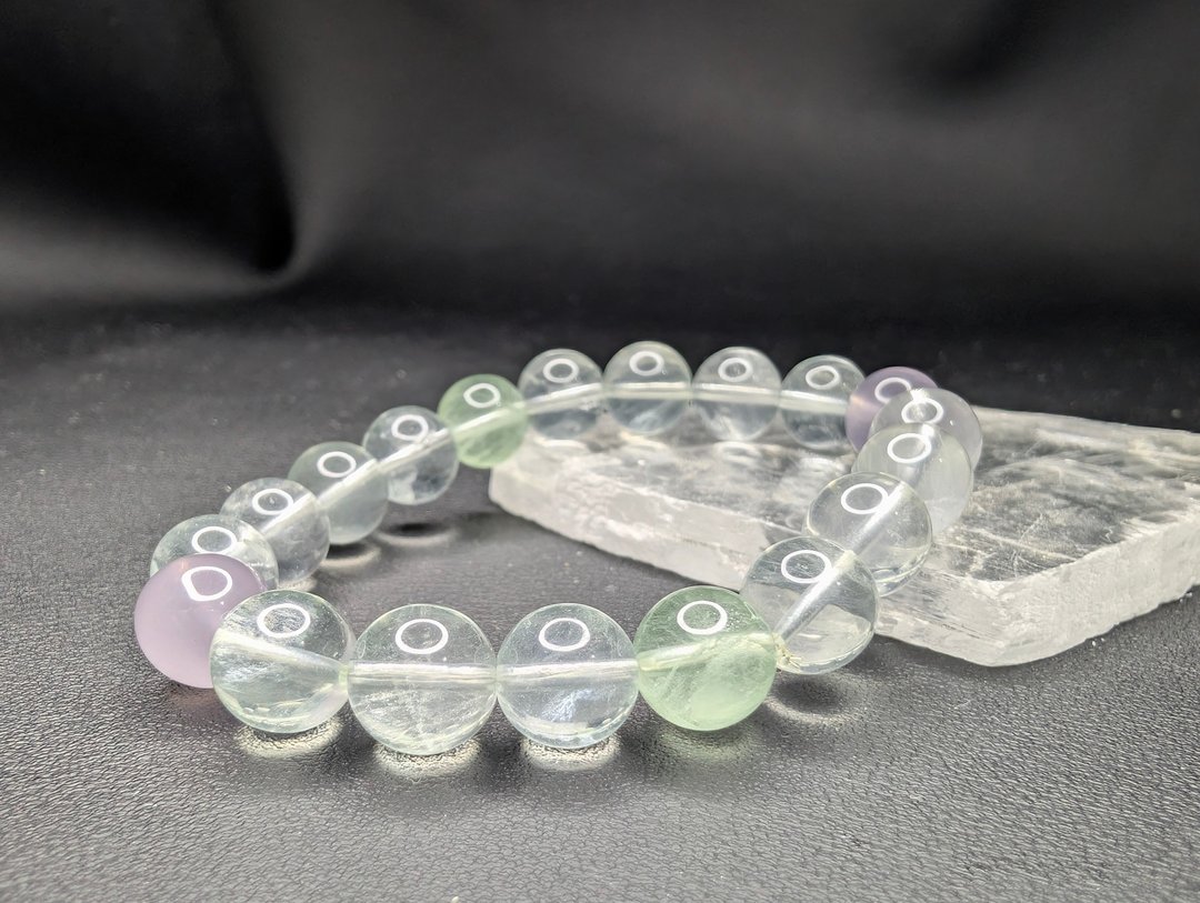 彩萤石 10mm 手串 手链 天然水晶 水晶 - 手链/手环 - 水晶 
