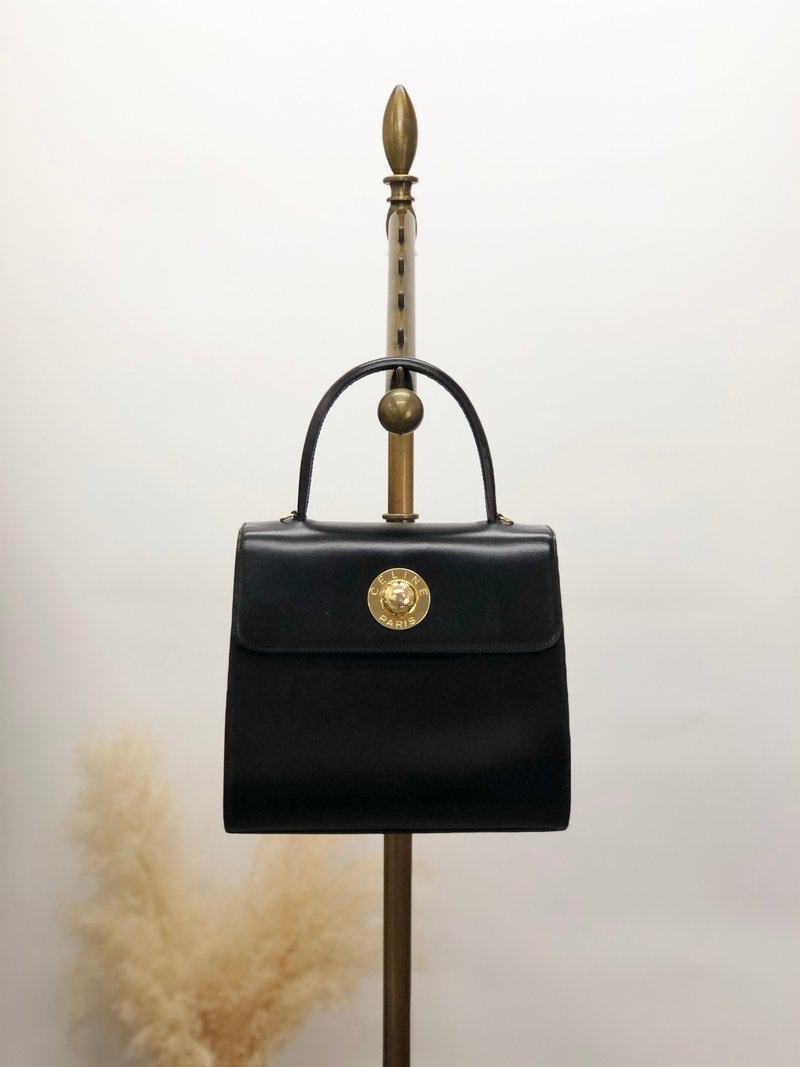 【日本直送 品牌二手包】CELINE 手提包黑星星球 皮革 顶部手柄 复古 m555jb - 手提包/手提袋 - 真皮 黑色