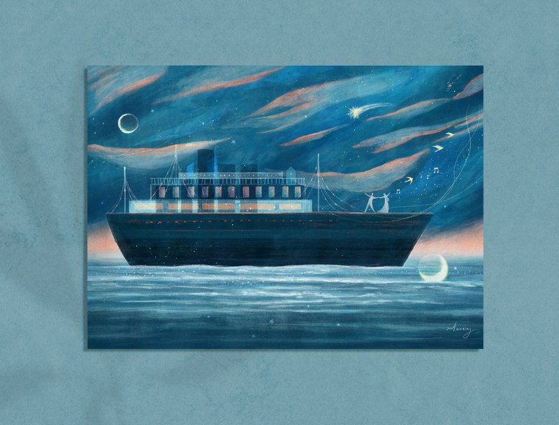 明信片 - 船与云彩 - 卡片/明信片 - 纸 