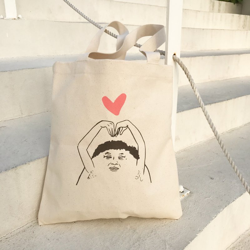 爱心老伯 肩背帆布袋 - 侧背包/斜挎包 - 其他材质 白色