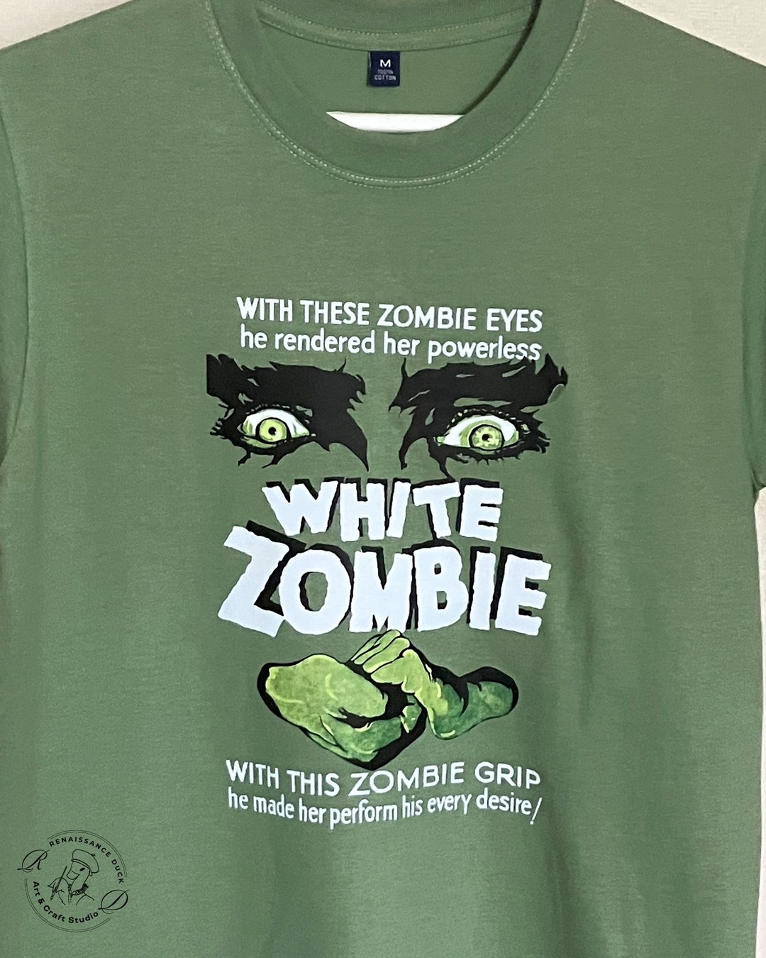 电影海报 T 恤, Unisex T-shirt White Zombie, 造型师 T 恤, 僵尸 T 恤, ゾンビ T シャツ - 中性连帽卫衣/T 恤 - 棉 绿色