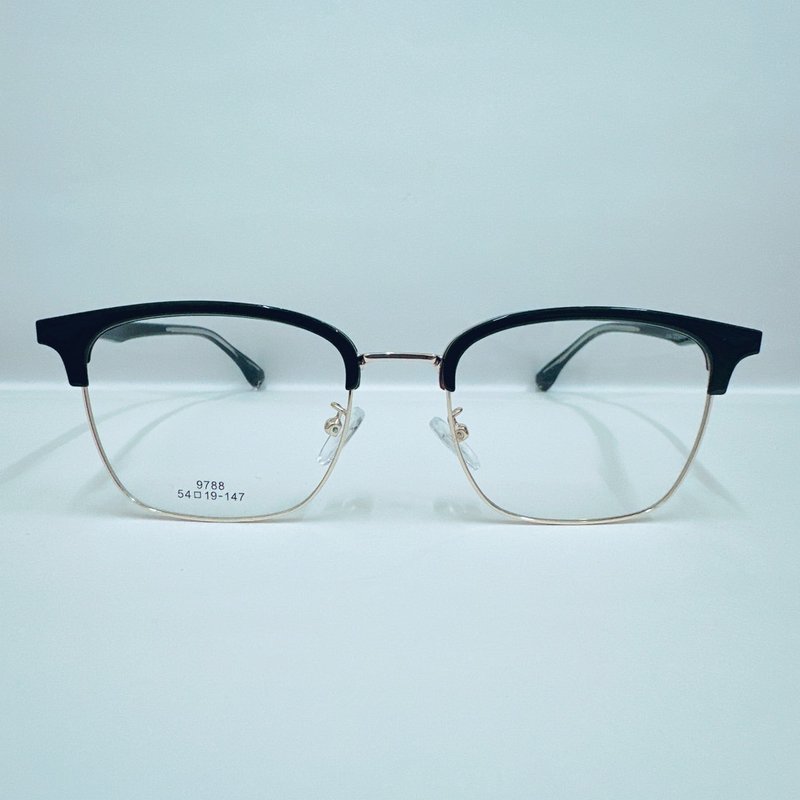 站内最高等级UV420滤蓝光0度眼镜│眉架合金个性修脸系列9788-C1 - 眼镜/眼镜框 - 其他金属 金色