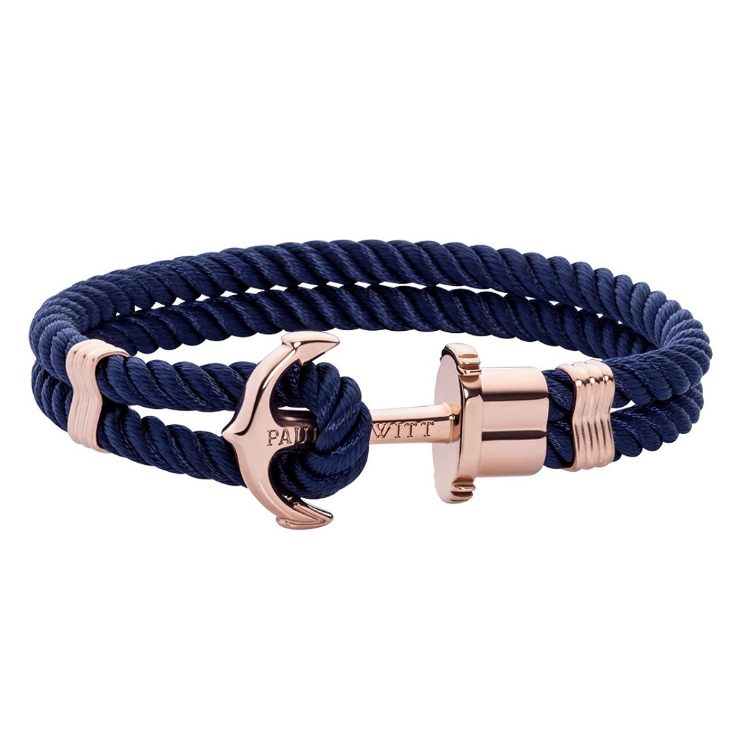 Paul Hewitt Anchor Bracelet PHREP Rose Gold PH-PH-N-R-N - 手链/手环 - 尼龙 蓝色