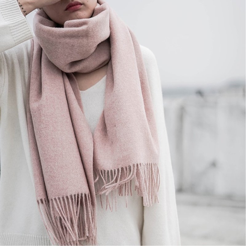 皮粉色  11色 全羊毛信的請來 人手一條圍巾大披肩 秋冬保暖長款 - 围巾/披肩 - 羊毛 粉红色