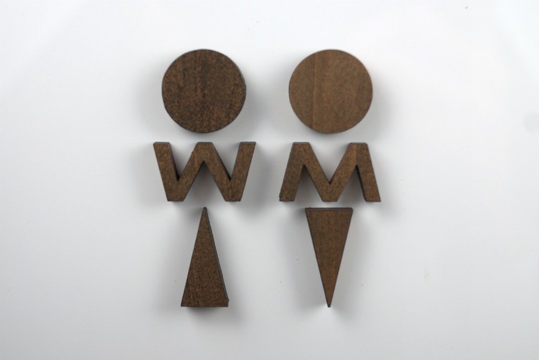 Toilet sign Brown TOILET (SB) - 墙贴/壁贴 - 木头 咖啡色