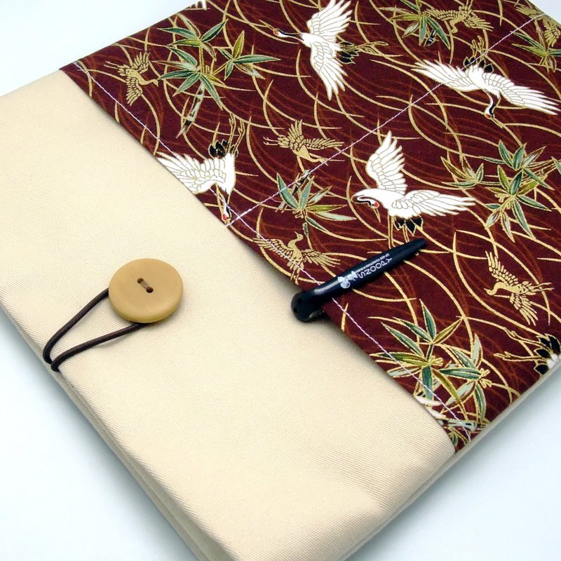 定制化电脑保护套 笔电包 电脑包 平板套  仙鹤(M-155) - 电脑包 - 棉．麻 咖啡色