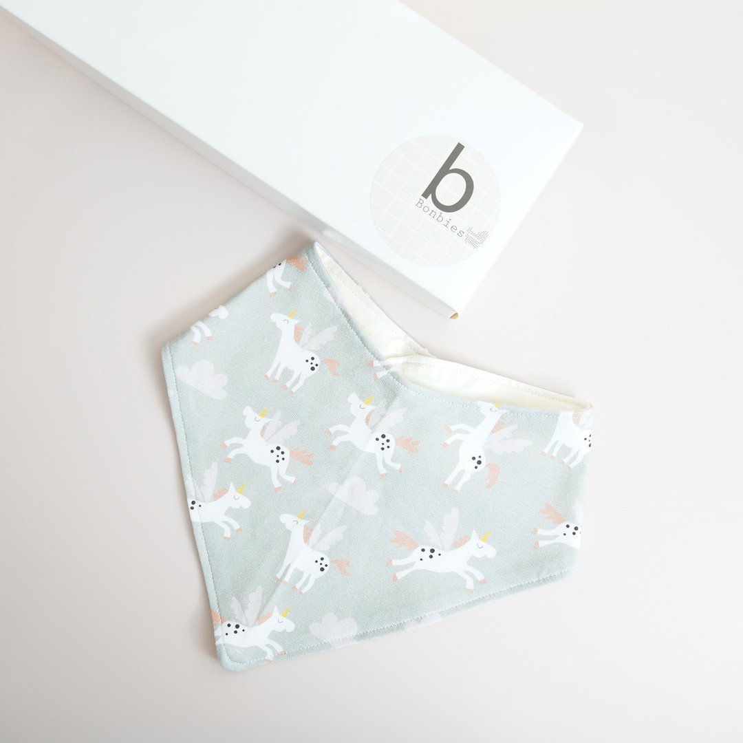 Bonbies 独角兽Unicorns 有机棉宝宝三角围兜/口水巾 - 围嘴/口水巾 - 棉 粉红色