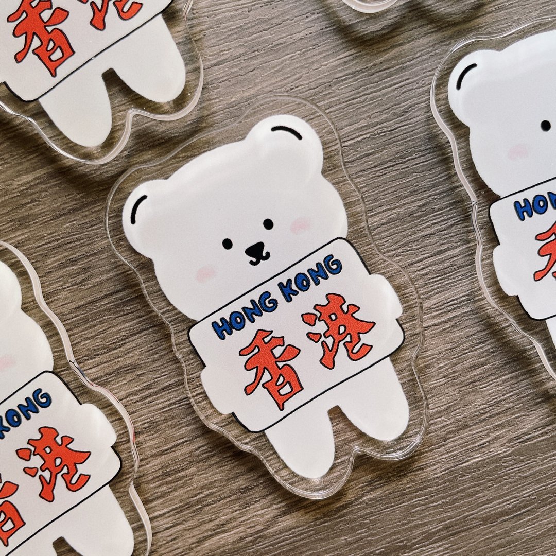 _smallthings 白丸 x HONG KONG 磁石贴 冰箱贴 - 冰箱贴/磁贴 - 压克力 
