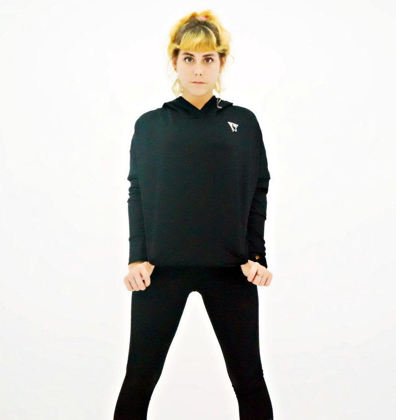 EGRET 简单连帽衫-黑 - 女装运动衣 - 其他人造纤维 黑色