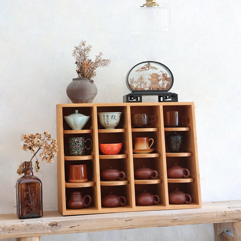 中古桌面梯型書架 杯具展示 復古抽屜收納盒 多向擺放置物架 - 收纳用品 - 木头 