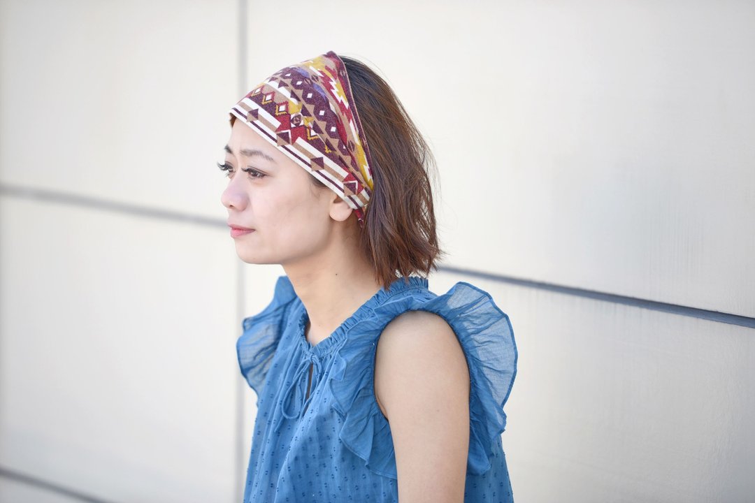 Made in JAPAN 100% Cotton Hairband Boho Chic Unique Yoga Sports Headband - 发饰 - 棉．麻 红色