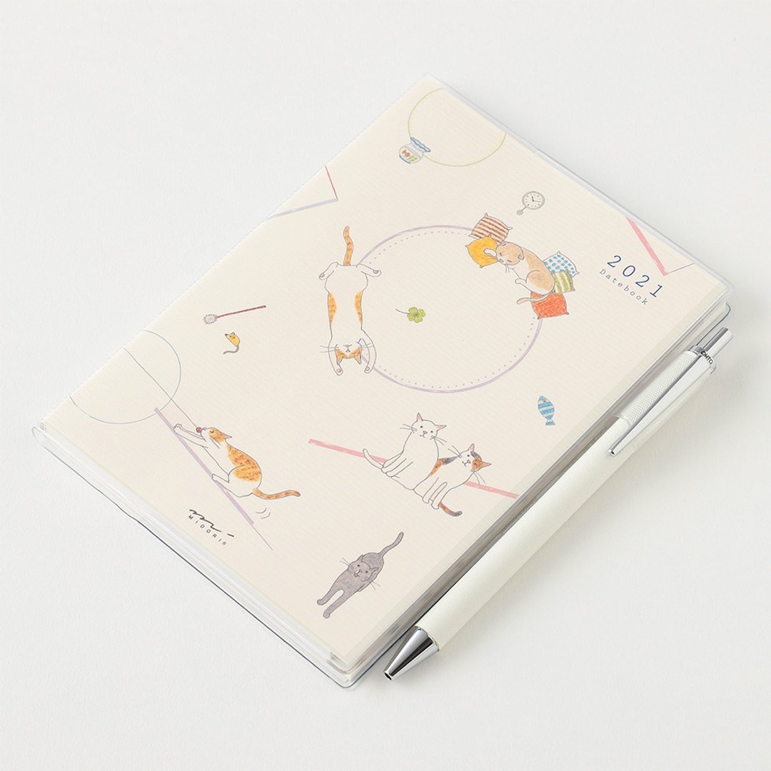 MIDORI Pocket Diary 2021手帐(月双周)A6小猫咪 - 笔记本/手帐 - 纸 多色