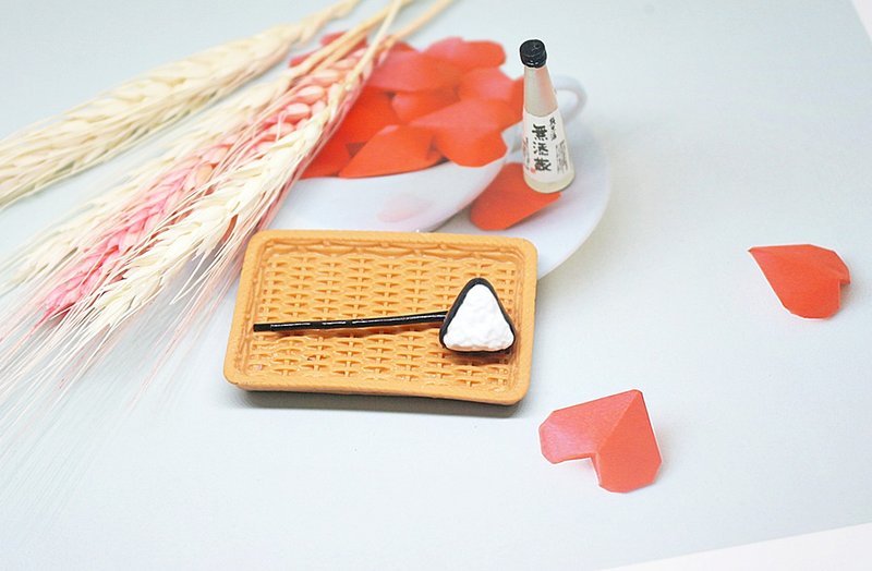 <仿真黏土发饰> => 饭团－一字夹系列－ #俏皮  #可爱 - 发饰 - 粘土 黑色