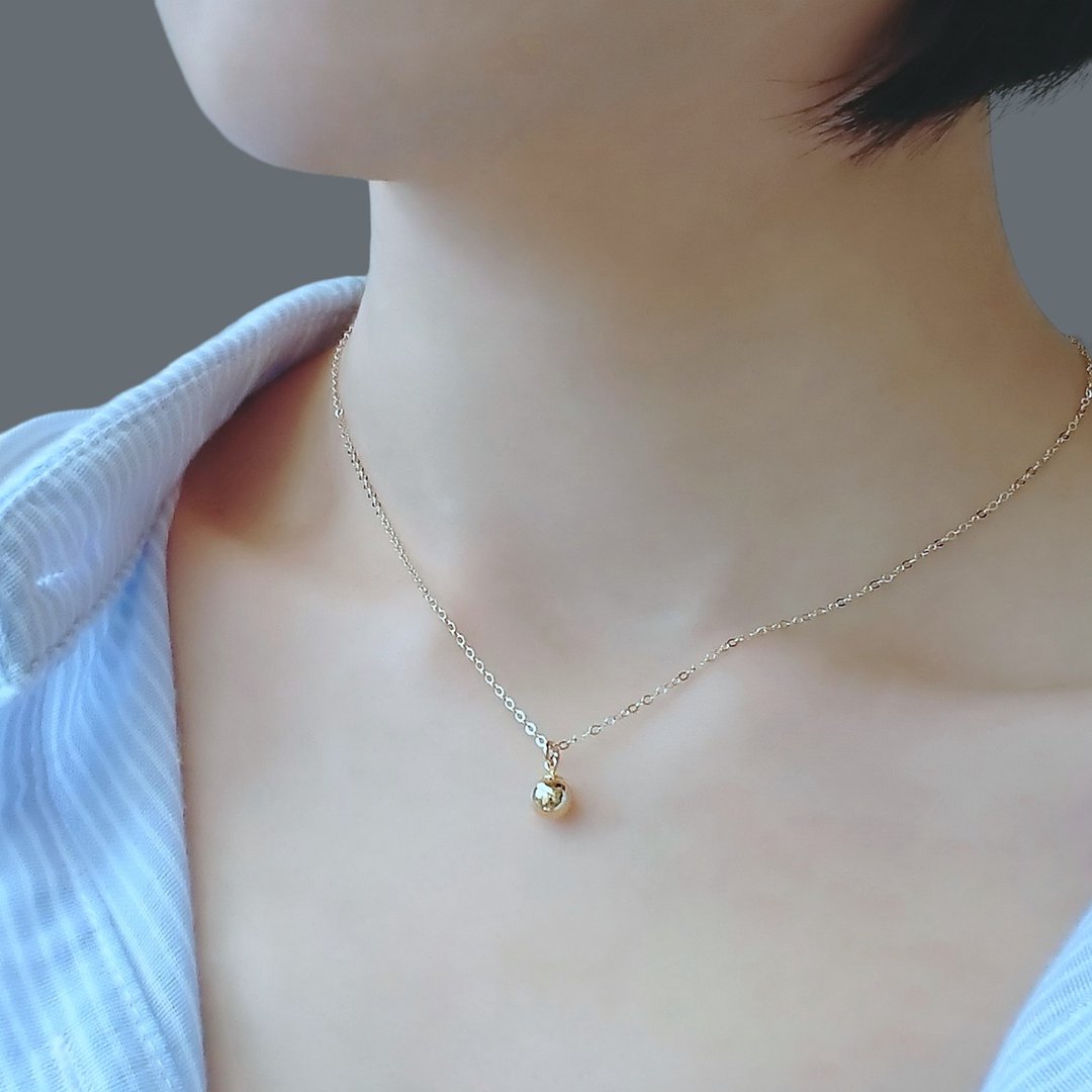 简约小金球 14K GF 包金项链 锁骨链 | 单戴或叠搭 - 项链 - 其他金属 金色