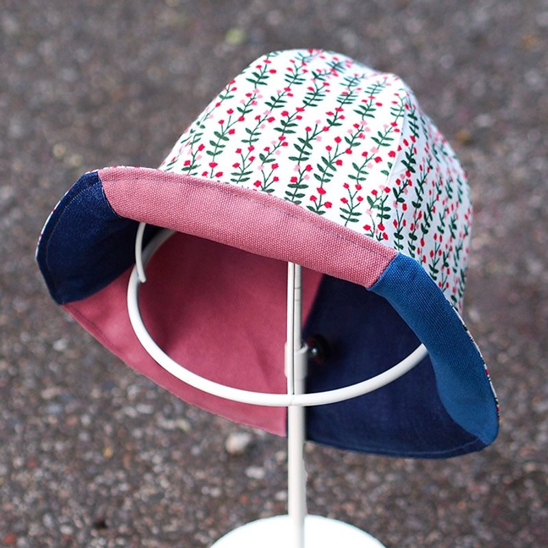 小牛村 Calf Village 女 渔夫帽 双面 手工帽 遮阳帽 棉麻 花卉 植物 {韩系小清新}【H-89】 - 帽子 - 棉．麻 白色