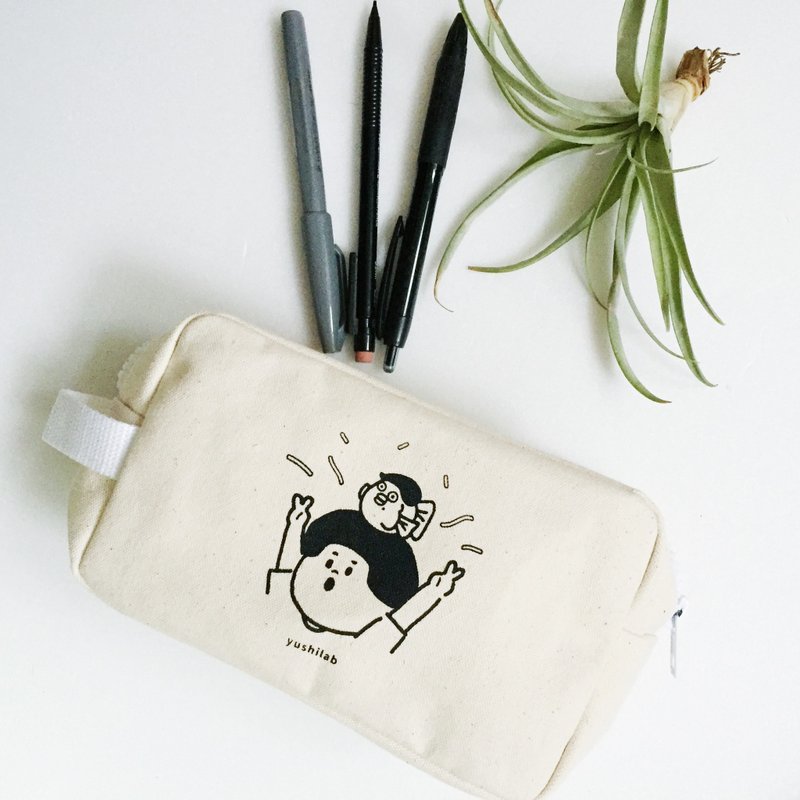 介太2周年-拉链收纳包/化妆包/笔袋 - 化妆包/杂物包 - 棉．麻 