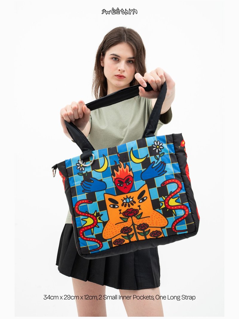 女巫猫咪蓬蓬包 - 手提包/手提袋 - 尼龙 