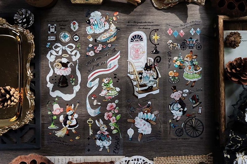 新七天X黄皮桑 第16弹 手帐手账胶卷和纸PET胶带贴纸 印迹旅社 - 纸胶带 - 塑料 多色