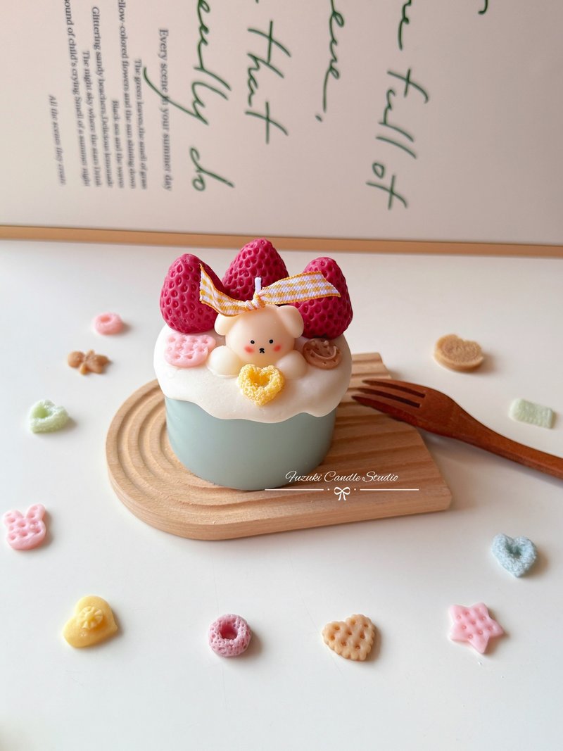 定制化可爱动物造型香氛蜡烛 三寸香氛蛋糕蜡烛 手作蜡烛蛋糕 - 蜡烛/烛台 - 蜡 多色