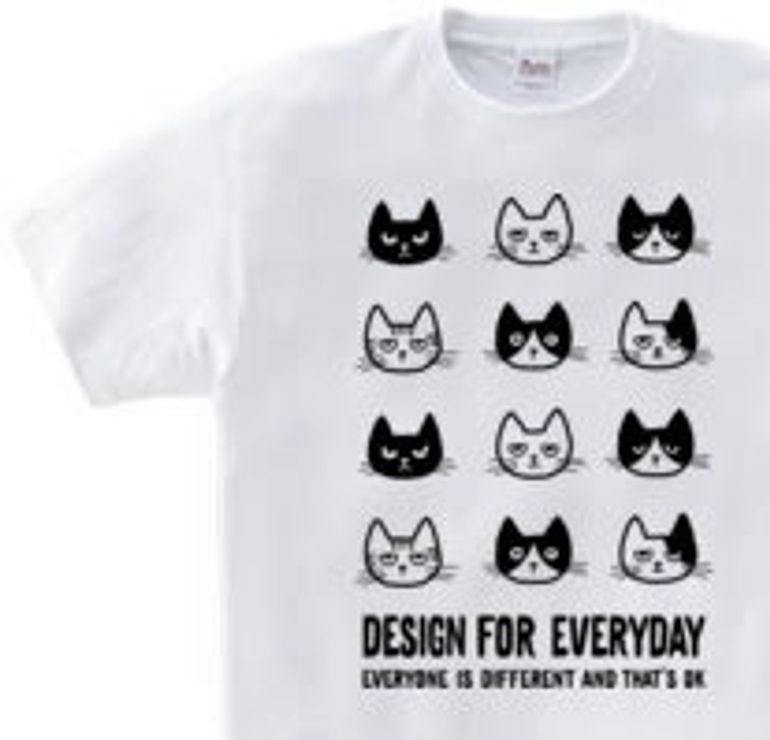 EVERYONE IS DIFFERENT AND THATS OK 猫咪系列 WM-WL•S-XL T 恤【订制商品】 - 中性连帽卫衣/T 恤 - 棉 白色