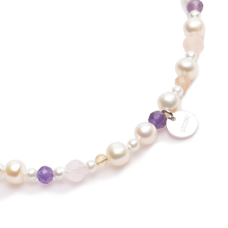 圣诞礼盒 - 藤紫珍珠手链 Wisteria Fresh Water Pearl Bracelet - 手链/手环 - 珍珠 金色