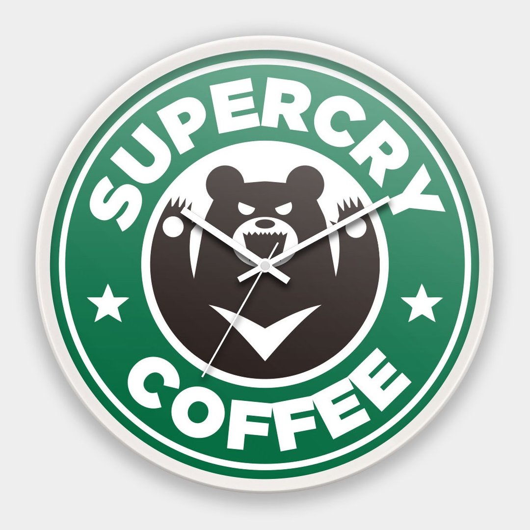 Super Cry Coffee 台湾制30CM办公居家时尚极简静音扫描挂钟C016 - 时钟/闹钟 - 塑料 绿色