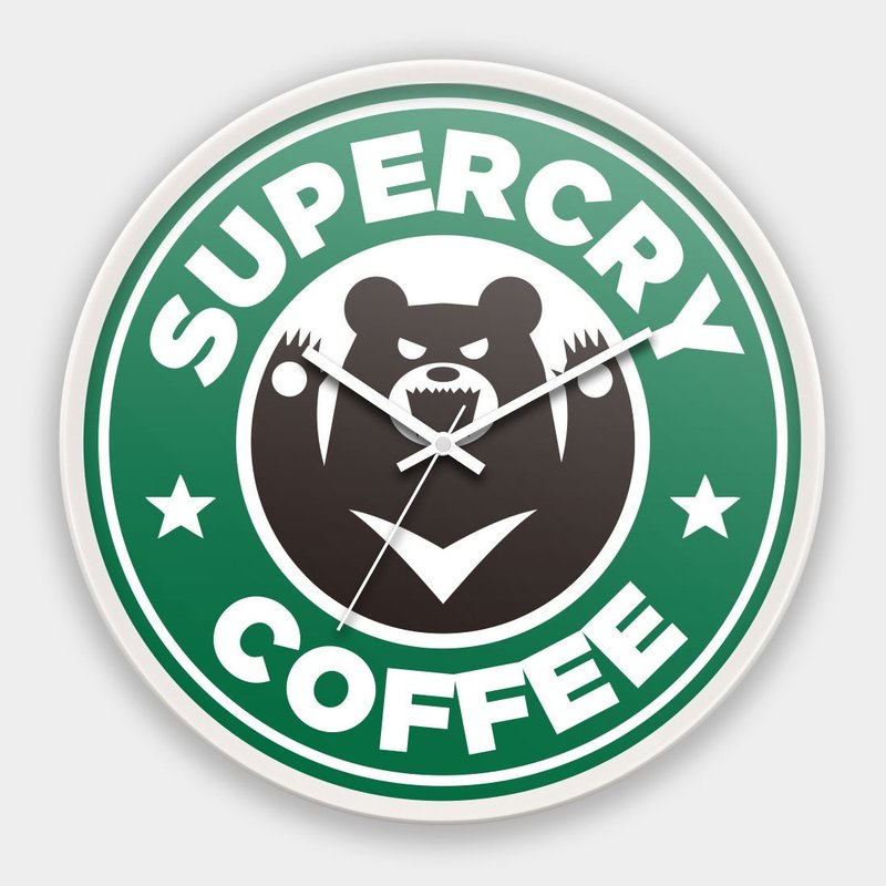 Super Cry Coffee 台湾制30CM办公居家时尚极简静音扫描挂钟C016 - 时钟/闹钟 - 塑料 绿色