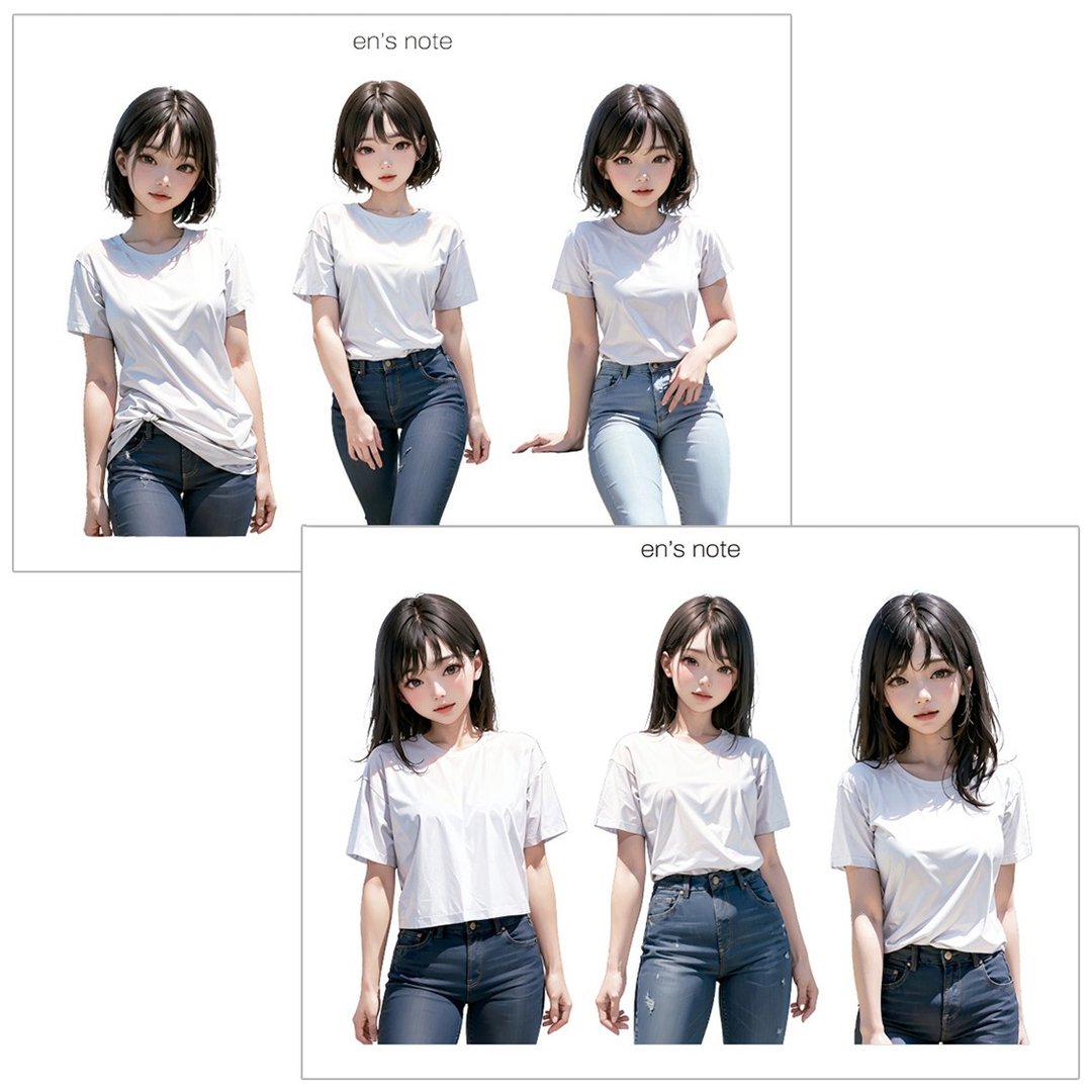丹宁女孩 2款混搭贴纸 (anns note) 人物贴纸 女孩贴纸 - 贴纸 - 纸 蓝色