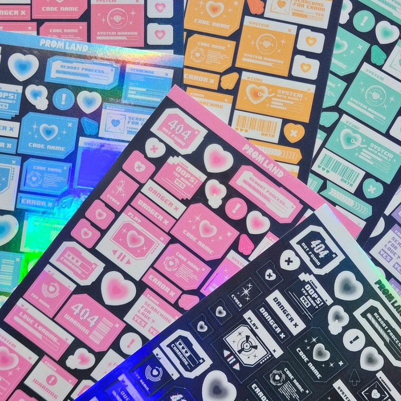 Cyber Deco 韩国贴纸组 - 贴纸 - 其他材质 多色