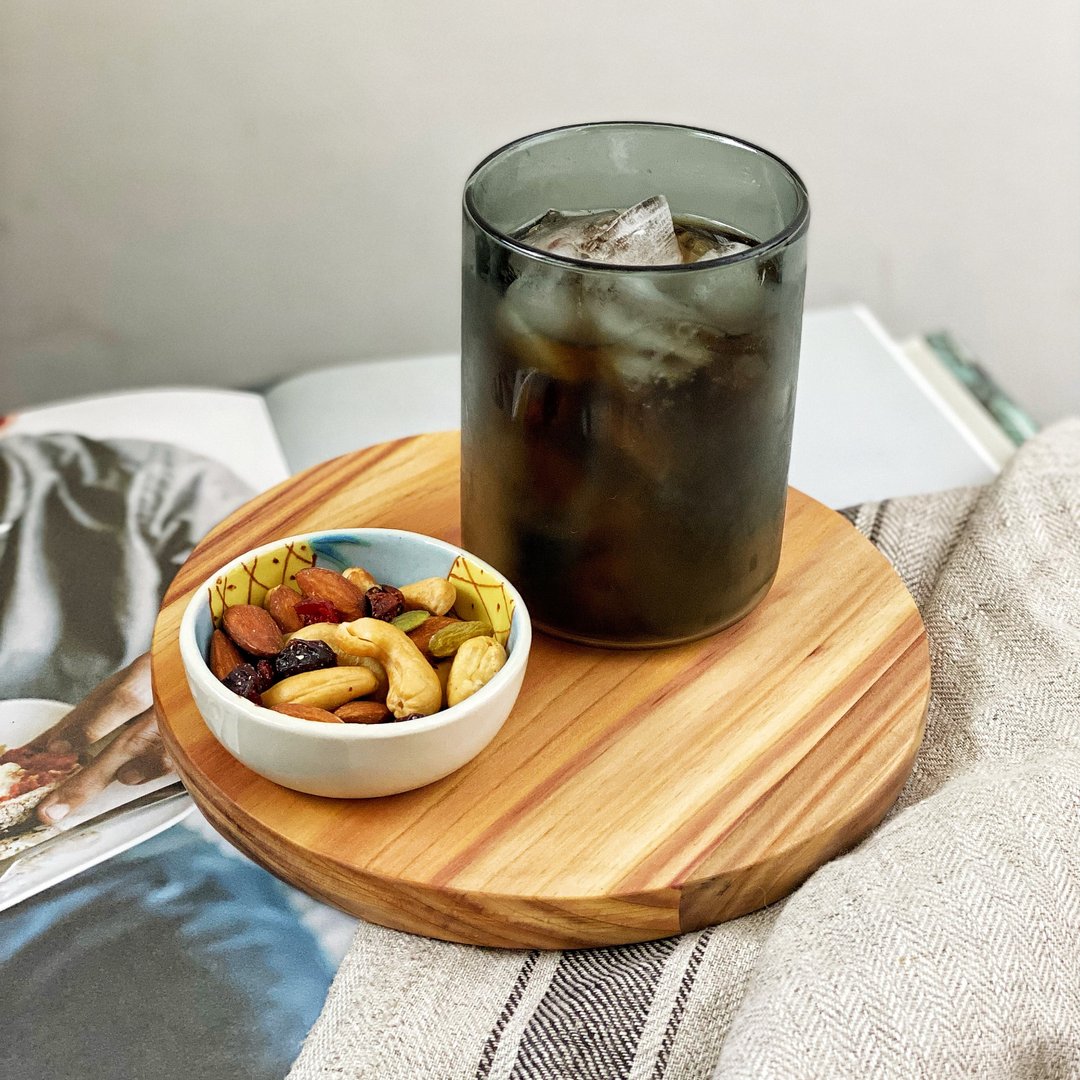 Tomood/ 土与木之间 手工圆形原木盘 - 托盘/砧板 - 木头 卡其色