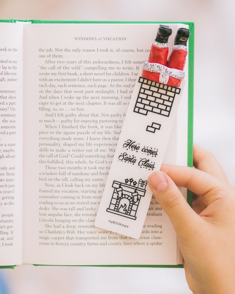 Santa bookmark from authentic MYBOOKMARK - 书签 - 粘土 红色