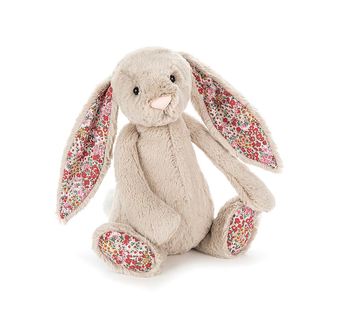 Blossom Beige Bunny 碎花灰兔 31cm 奶茶碎花灰耳兔 - 玩偶/公仔 - 聚酯纤维 卡其色