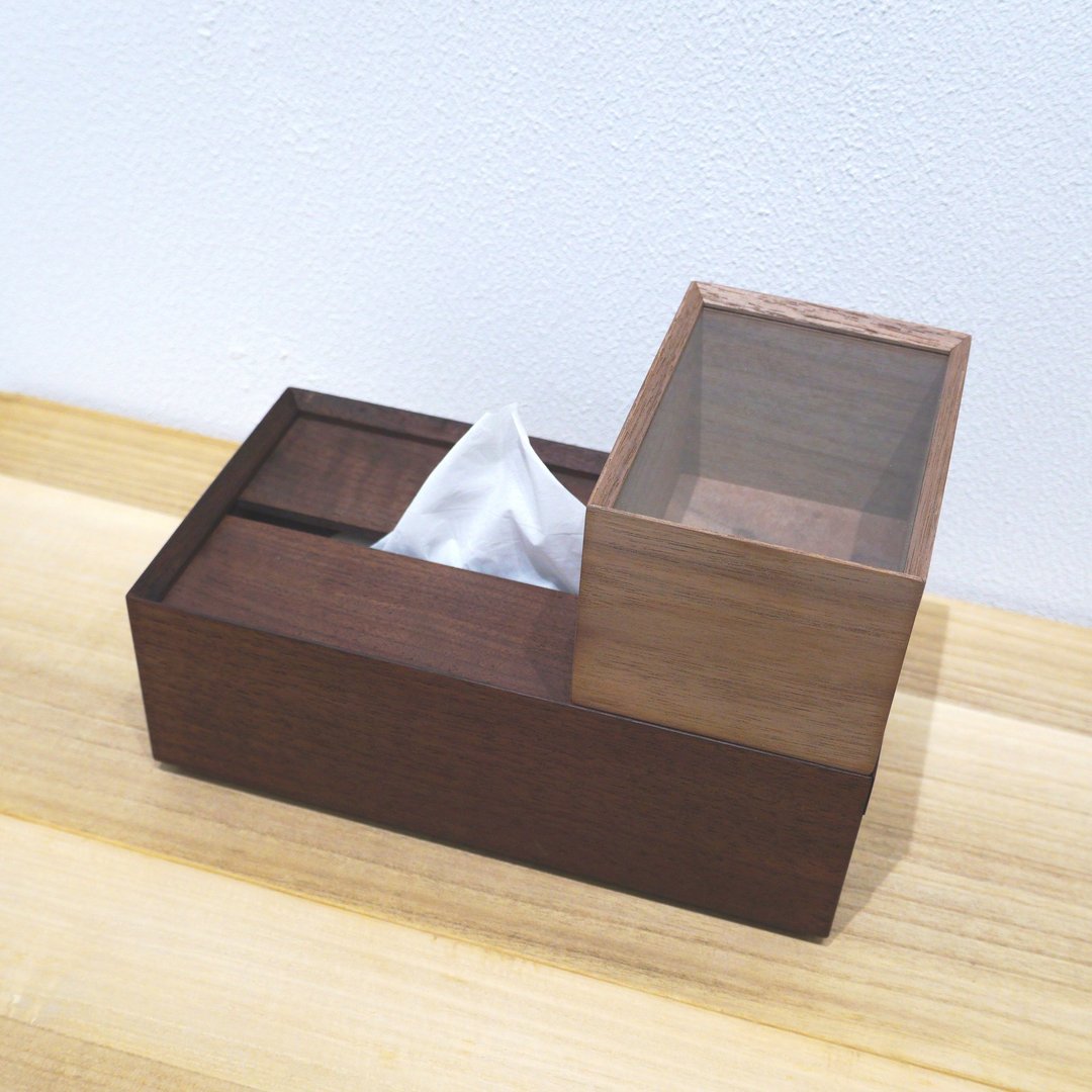 Walnut Tissue Case - 纸巾盒 - 木头 咖啡色