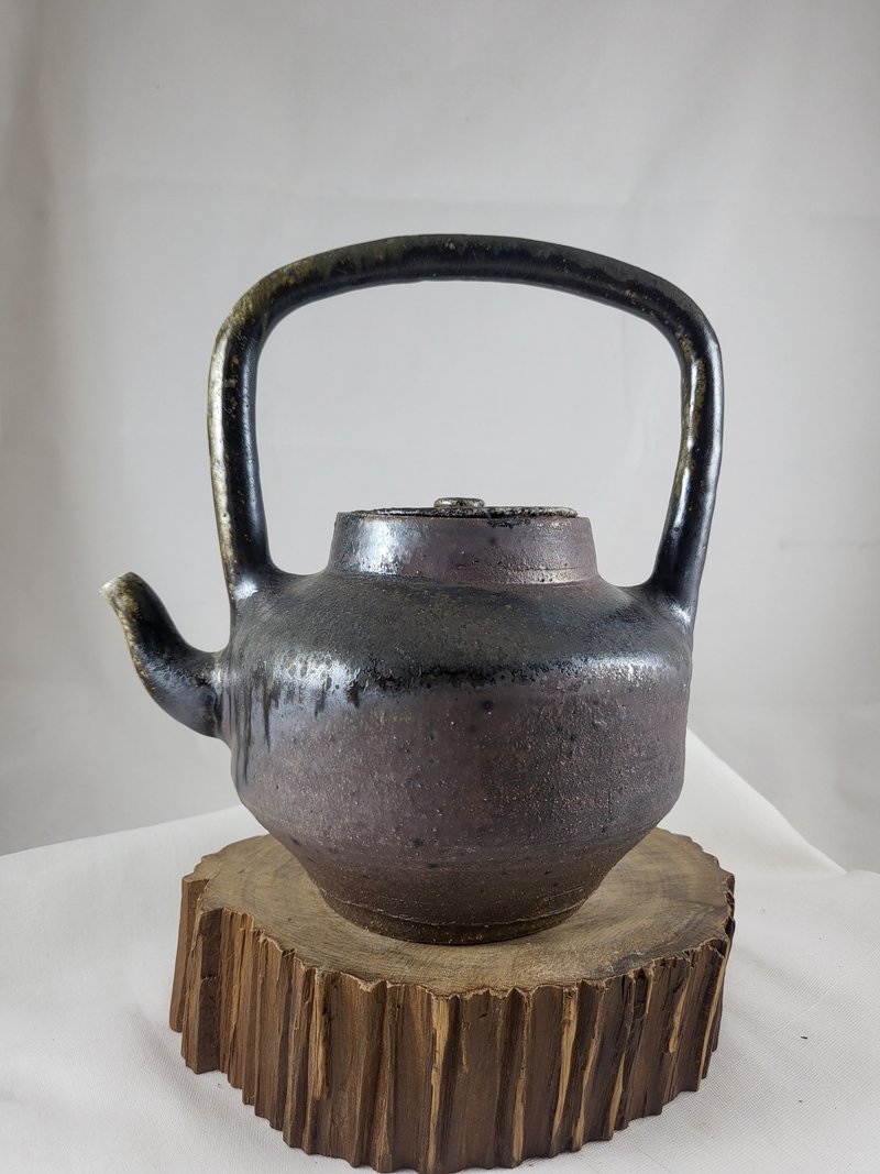柴烧艇舟提梁大茶壶 - 茶具/茶杯 - 陶 咖啡色