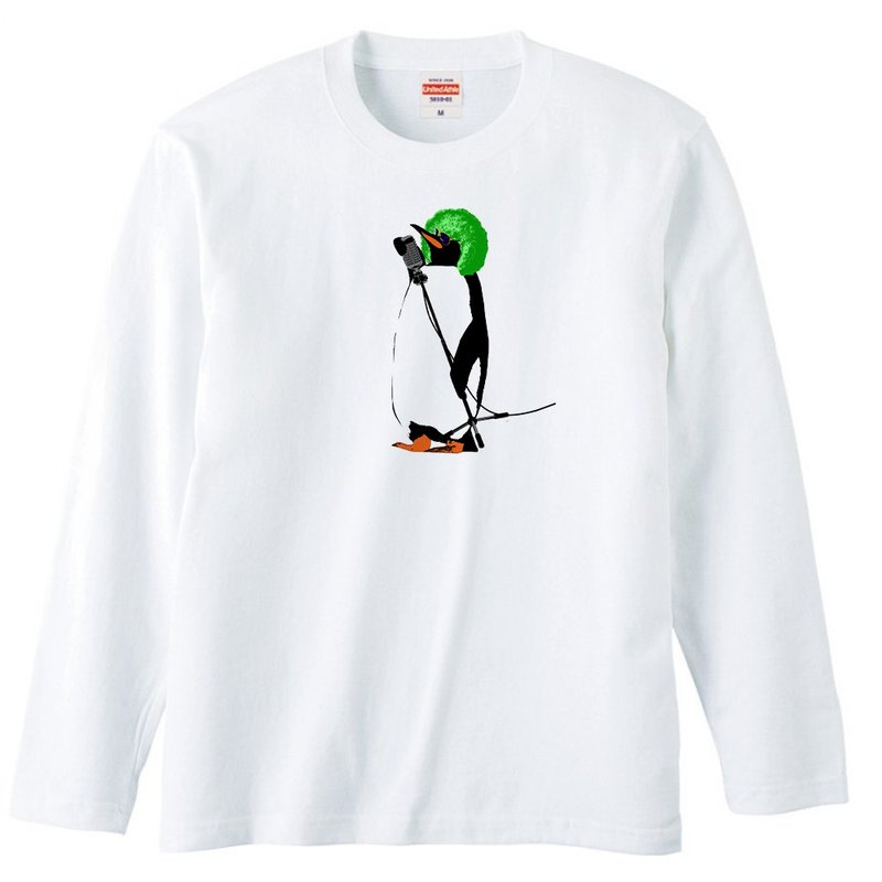 Long sleeve t-shirt / pop star - 男装上衣/T 恤 - 棉．麻 白色