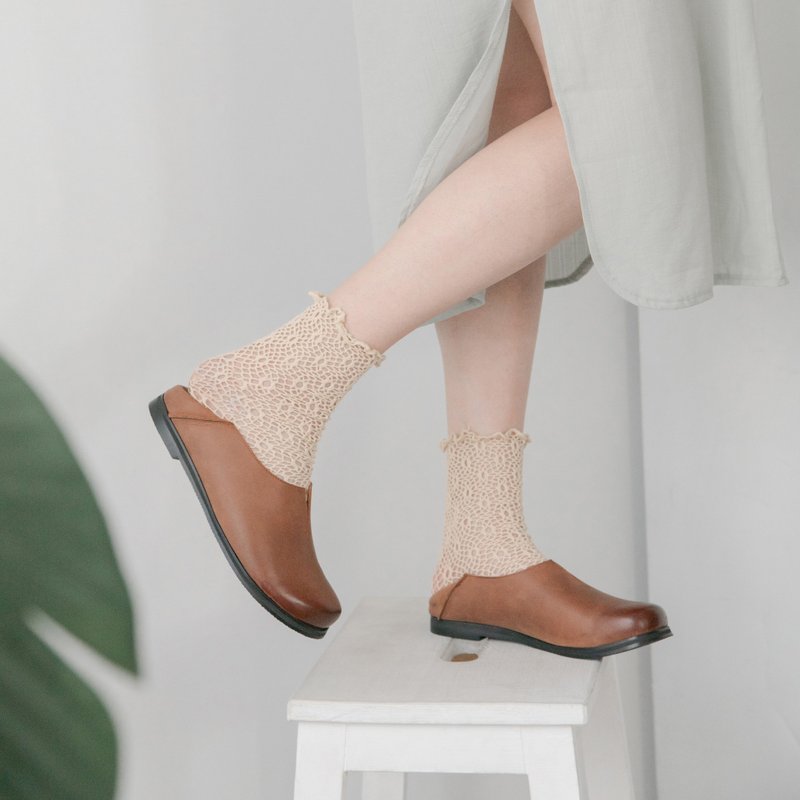 |  面包系列  | 懒人面包 _ 花生酱 - 女款休闲鞋 - 真皮 咖啡色