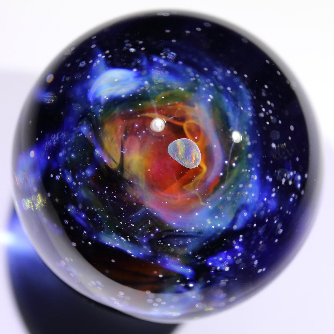 55mm 宇宙玻璃球摆设 no.M171 - 摆饰 - 玻璃 红色