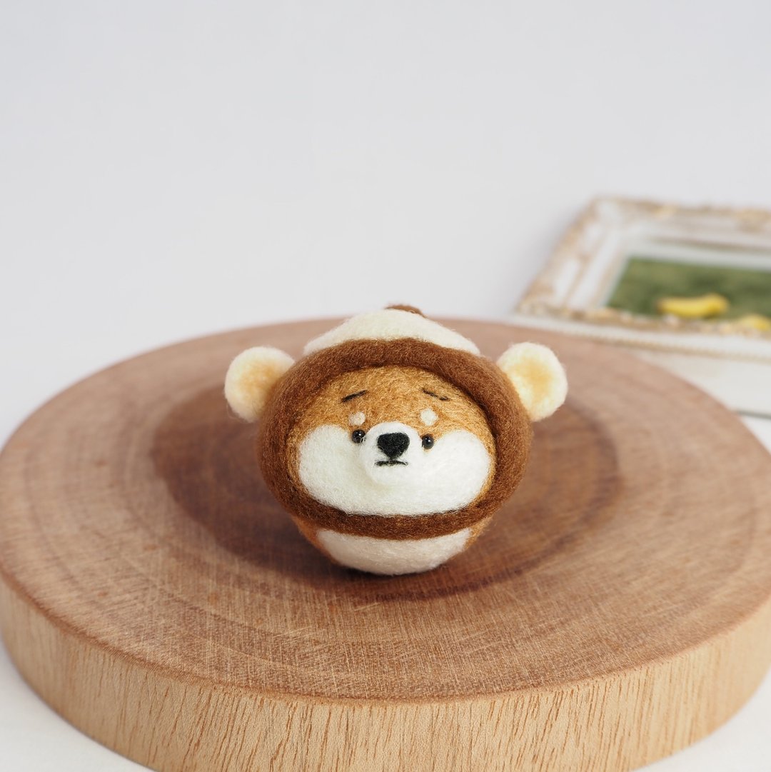 好奇的麻友柴犬（红柴犬、黑柴犬、白柴犬）羊毛毡 - 摆饰 - 其他人造纤维 咖啡色