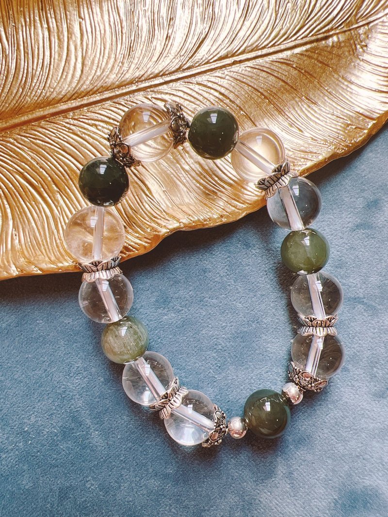 巨木森林HG-874-530绿发晶/白水晶 - 手链/手环 - 水晶 