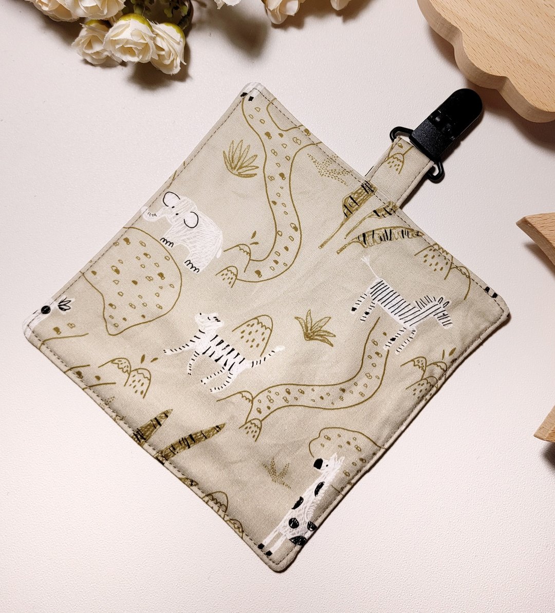 纯棉夹四层纱/儿童手帕/手帕夹/擦手巾/小方巾 - 草原动物 - 手帕/方巾 - 棉 多色