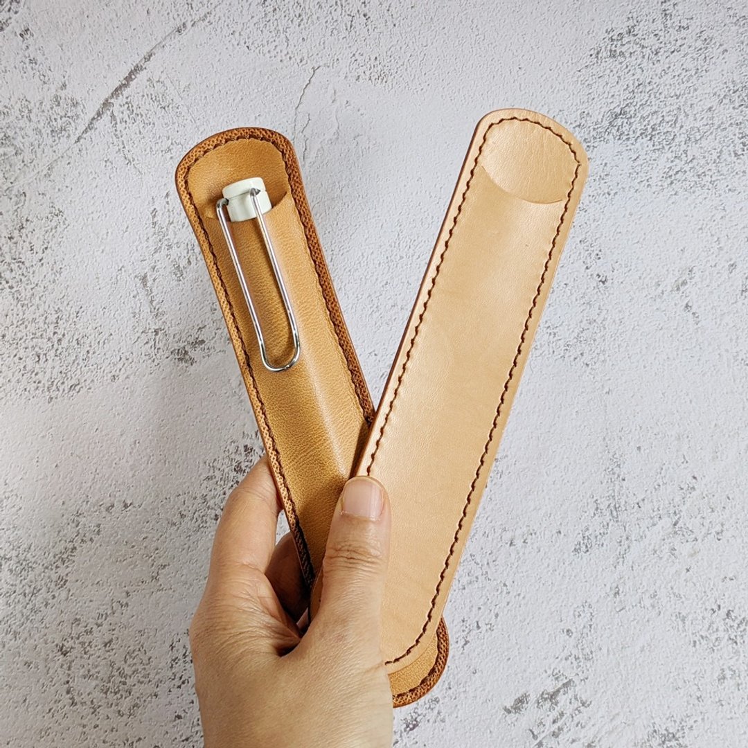 手工真皮 apple pencil 钢笔 质感笔套 笔袋 笔盒  单支笔 - 铅笔盒/笔袋 - 真皮 黑色