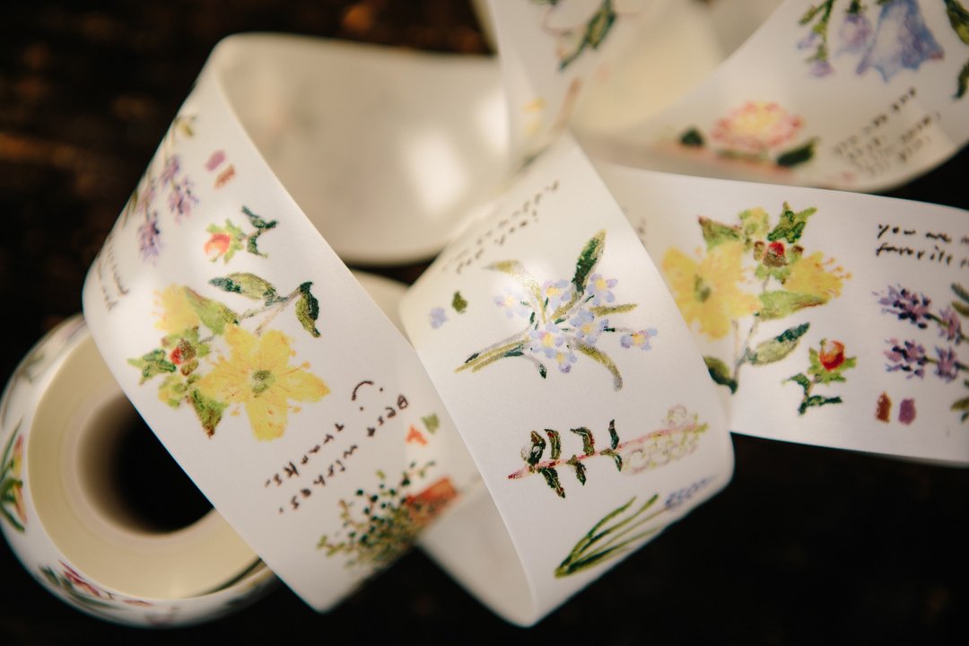 花的耳语 和纸胶带 - 纸胶带 - 纸 粉红色