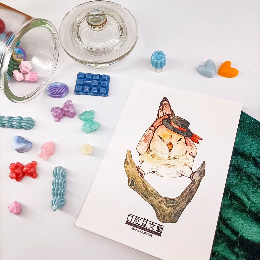 KR474_口紅堂明信片_鸚鵡27_candy1313588 postcard - 卡片/明信片 - 纸 多色