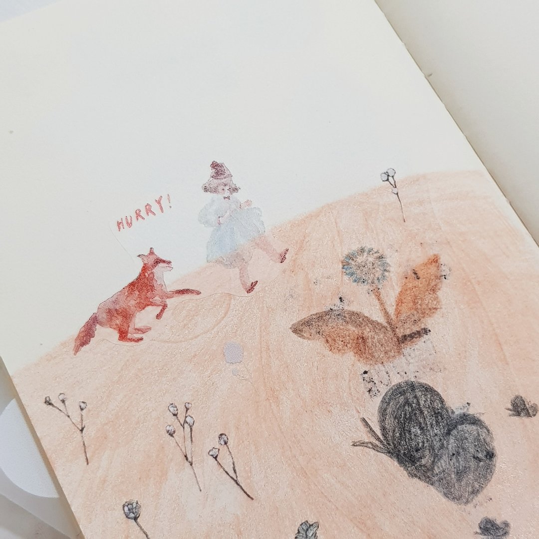 女孩狐狸 - 纸胶带 - 塑料 