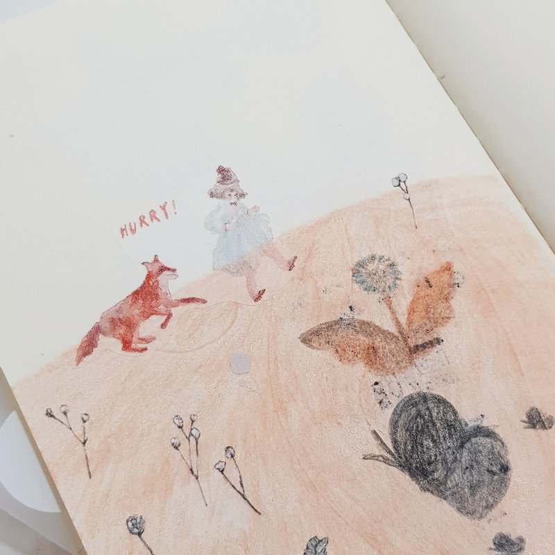女孩狐狸 - 纸胶带 - 塑料 
